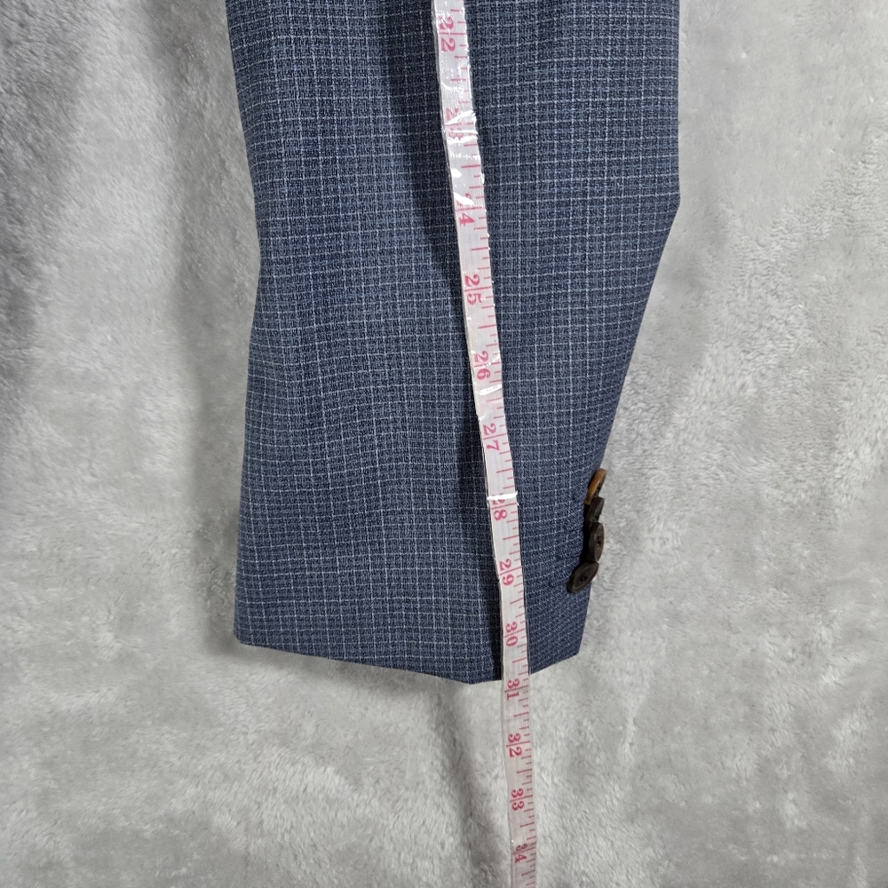 Paul Smith Designer Men’s Suit Soho Fit Blue 42R Jacket 36 Waist Unhemmed Plaid - Picture 11 of 16
